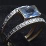 Vintage 9ct Gold Blue Topaz Style Ring 375 Hallmarked Size 54 Image 3