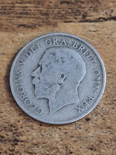 Great Britain UK 1921, One Shilling, George V, Silver Coin - free standard postage