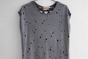 Pre Owned Grey Crochet Back Top with Gold Speckles