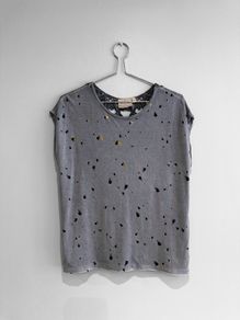 Pre Owned Grey Crochet Back Top with Gold Speckles