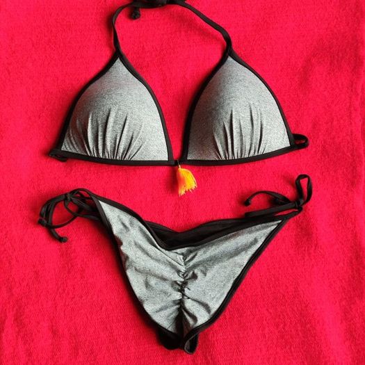 Grey Ruched bum Bikini, size M
