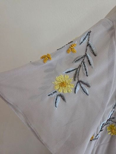Stylish grey and lemon flower dress