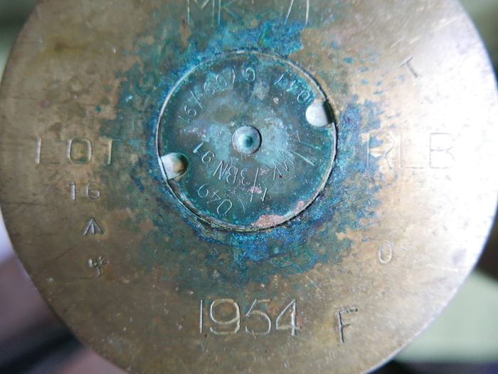 Vintage Two Irish Army Brass Artillery Shell 1954