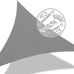 NEW SALE | Sun Shade Sail Triangle 3.6x3.6x3.6m with Fixing Kit, HDPE, UV-Protection Breathable Awning Canopy for Garden Outdoor Patio, Grey