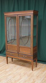 Early 20th-Century Inlaid Glazed Display Cabinet