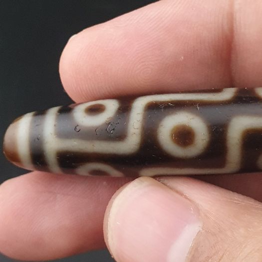 Antique Himalayan 9 Eyes Agate Dzi Bead Amulet