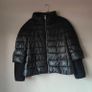 Black MOTIVI jacket with knitted removable cuffs  and removable fur collar Image 5