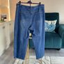 Ladies Simply Be Mid Blue Barrel Leg Jeans Image 9