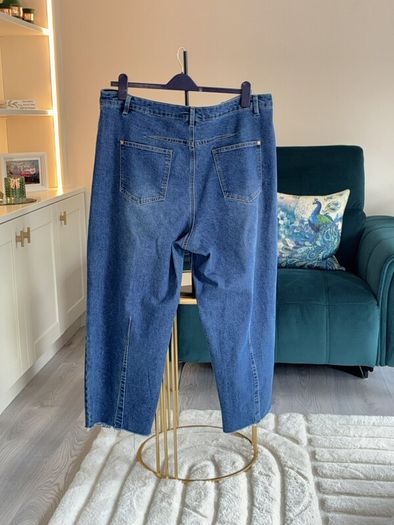 Ladies Simply Be Mid Blue Barrel Leg Jeans