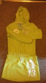 Brand new Authentic apparel co. Lime tracksuit with hoodie and skirt
