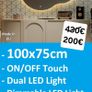 LED Bathroom Mirror Antifog Dual LED Touch Switch Image 2