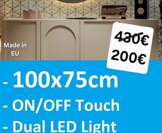 LED Bathroom Mirror Backlit Dual LED Touch Switch
