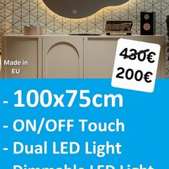 LED Bathroom Mirrors Selection Clock Speakers Bluetooth Demister Antifog Wi-Fi Weather Station Makeup