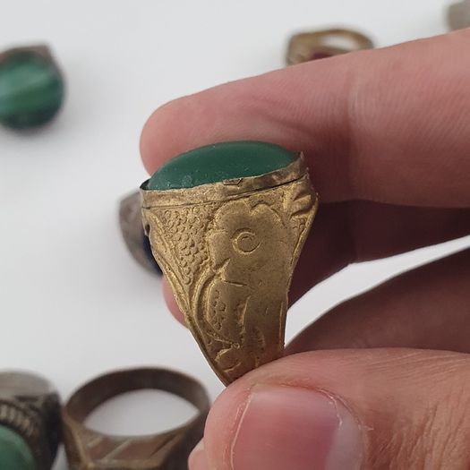 15 Vintage Rings Mixed Lot  Antique Brass Collectible Jewelry