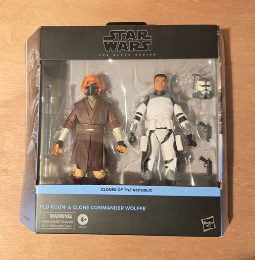 Star Wars Plo Koon & Commander Wolffe 6" Scale Black Series New & Unopened (Box Has Edge Wear  To It)