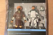 Star Wars Plo Koon &amp; Commander Wolffe 6" Scale Black Series New &amp; Unopened (Box Has Edge Wear  To It)