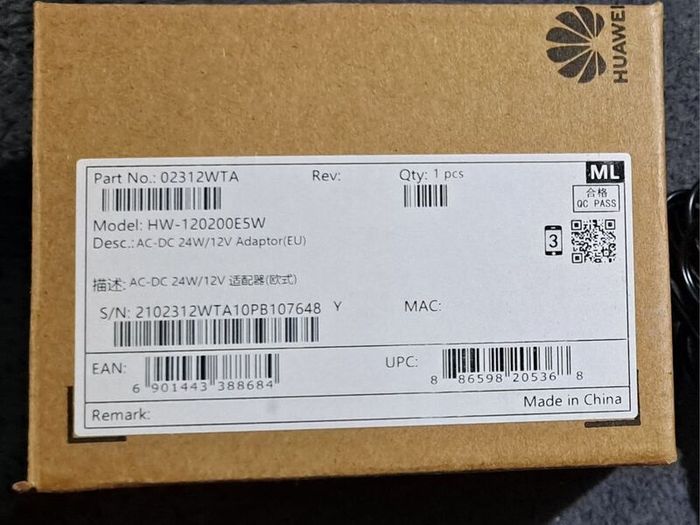 Power Adapter Huawei Original HW-120200E5W (12V / 2A, 24W)