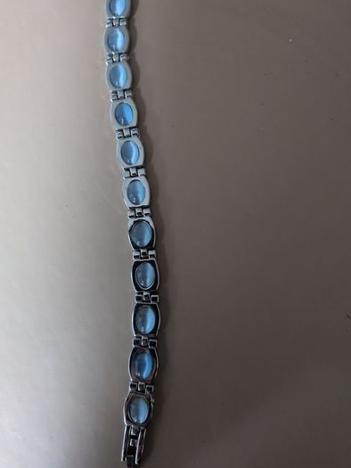 Silver & Blue/Grey  Stone Bracelet. New. Costume Jewellery.