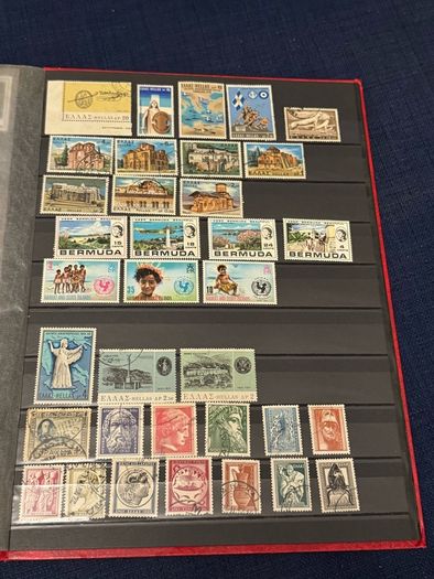 Stamp album with stamps