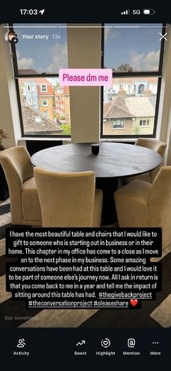 Free dining table and chairs