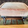 Vintage Low Square Dusty Pink Footstool 1980s Chic with Tassel Border Image 4