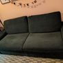 Green 3 seater sofa with matching footrest Image 4