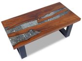 Coffee Table Teak Resin 100x50 cm