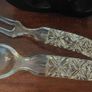 Fabulous Set of Sophisticated Vintage Cut Glass Crystal Salad Servers in Excellent Condition Image 3