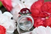 Chunky Retro Tourmaline/Rubellite Ring - 18ct White Gold