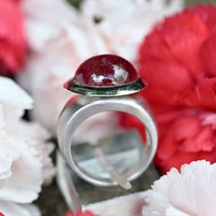 Chunky Retro Tourmaline/Rubellite Ring - 18ct White Gold