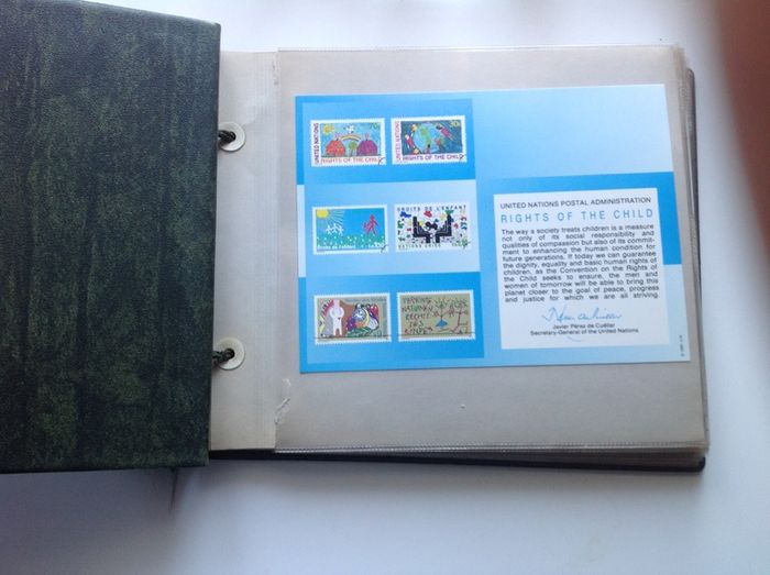 Stamps , UN souvenir card collection