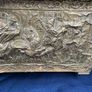 Large Vintage Slanted Brass Log Box or Turf Storage Chest Image 7