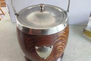 Antique Wooden Ice Bucket Canister Circa 1910's
