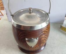 Antique Wooden Ice Bucket Canister Circa 1910's