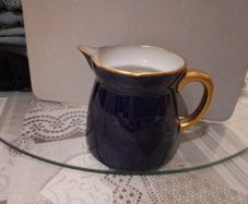 French Limoges Aluminite Cobalt Blue Jug