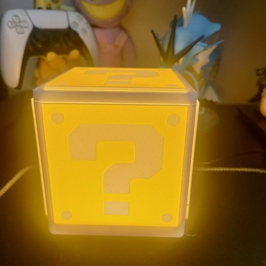 Super Mario Question Mark Block LED Night Light Box  Retro Nintendo Gaming Bedroom Lamp Gamer Room Decor  Kids Bedside Light  Gift