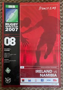 2007 Ireland v Namibia - Rugby World Cup Pool D Programme