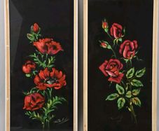 2 beautiful roses paintings 1964