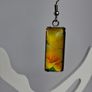 Yellow Lily Cabochon Rectangular Earrings Image 6