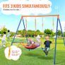 Swing Sets for Backyard 1 Saucer 1 Belt Swing Seat A-Frame Metal Stand Image 3