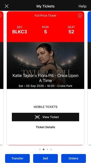 Katie Taylor 2 Pitch Seating Tickets