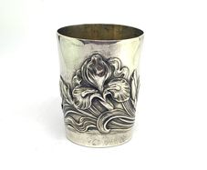 Rare Art Nouveau Silver Christening Beaker