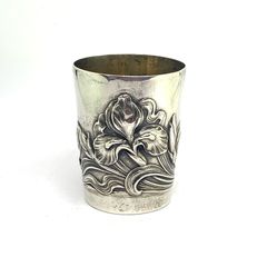 Rare Art Nouveau Silver Christening Beaker