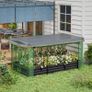 Raised Garden Bed with Bird Protection Net and Sunshade, Metal Housing, 230x110x110 cm, Gray/Green/Black Image 5