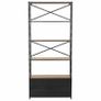 Bookcase Solid Firwood and Steel 80x32.5x180 cm Image 3