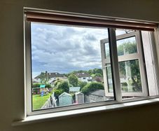 Double glazed white frame window