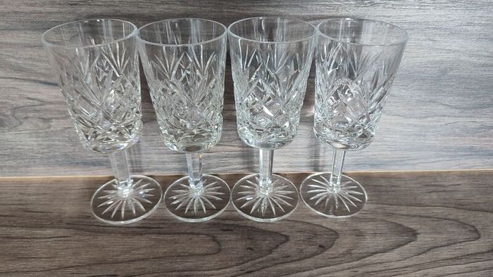 Set Of 4 Crystal Goblets 4 Glasses Wine Port Vintage