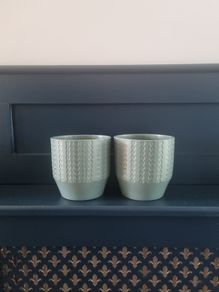 Sage green plant pots