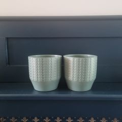 Sage green plant pots