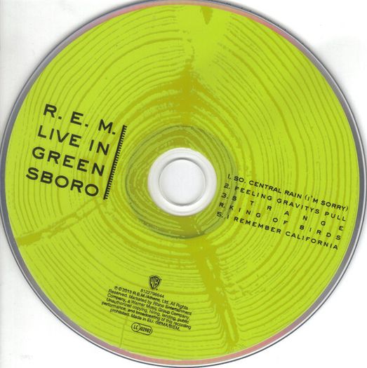 R.E.M. - Live in Greeboro - 5 Track CD plus Tour Badge